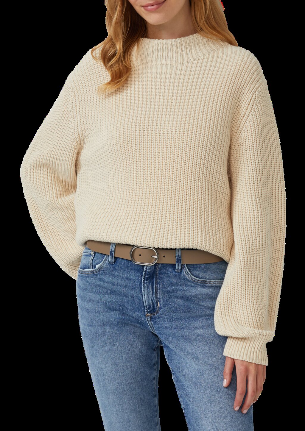 Hochwertiger Ledergürtel mit ovaler Schließe und Logo-Detail