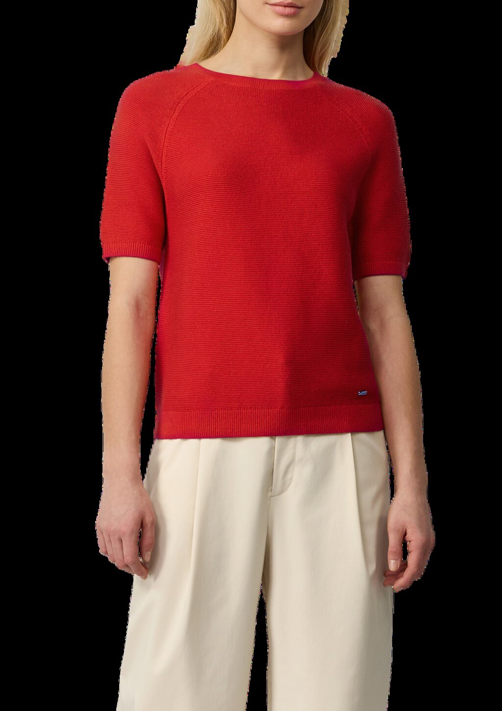 Strickpullover mit feiner Rippstruktur