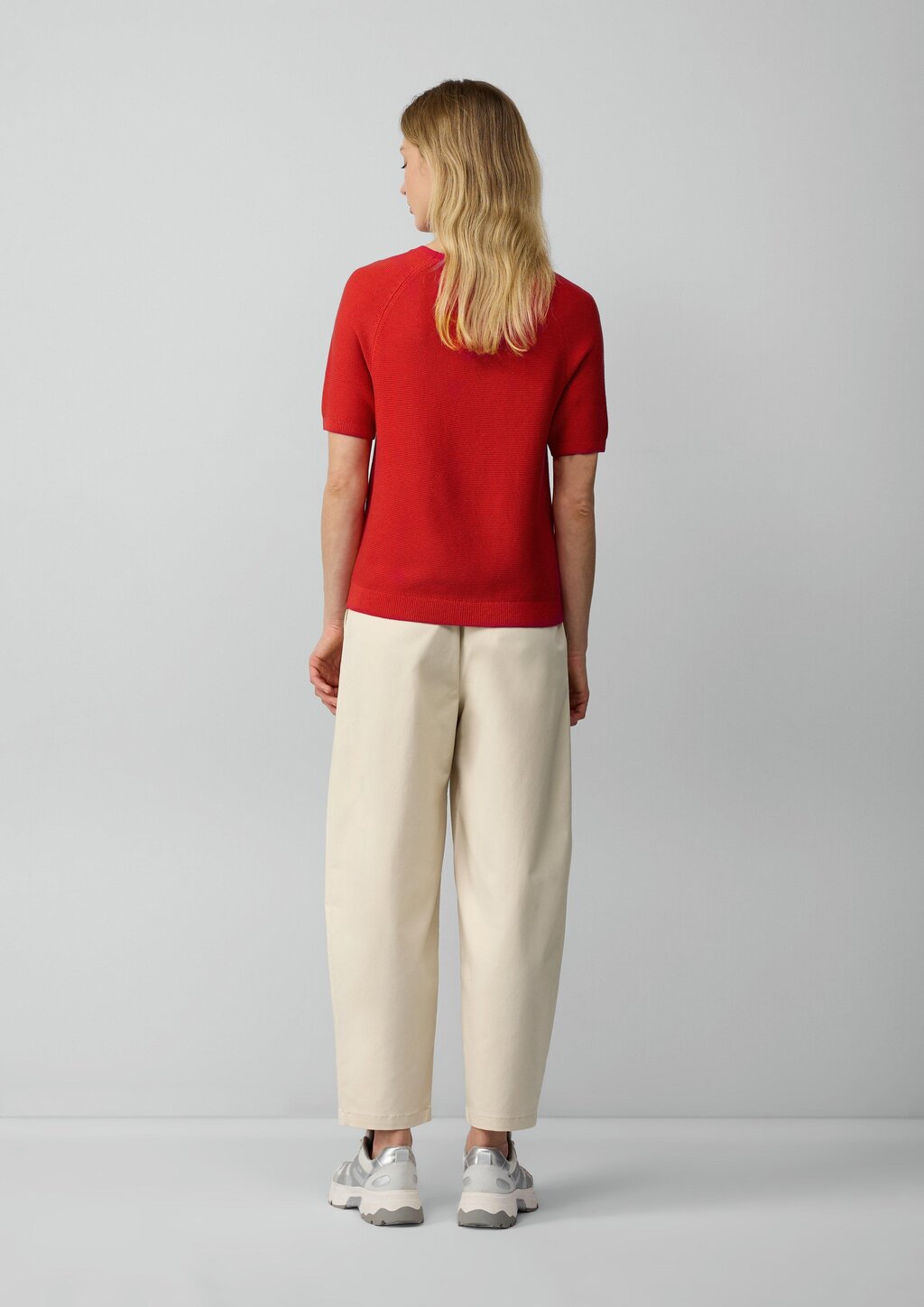 Strickpullover mit feiner Rippstruktur