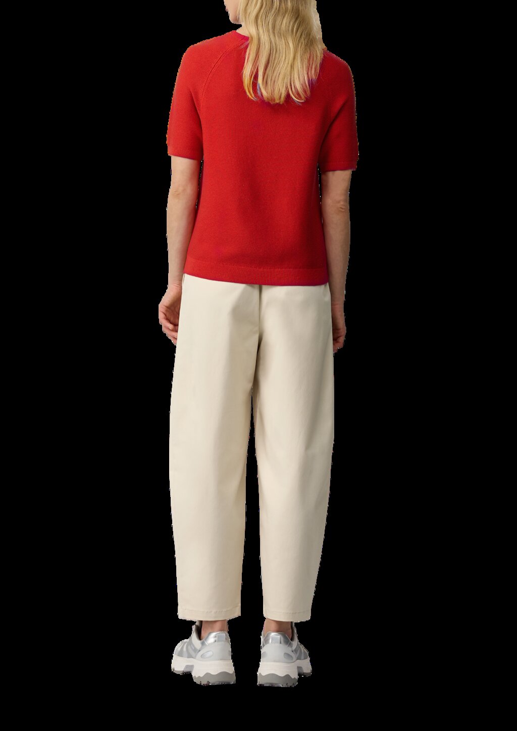 Strickpullover mit feiner Rippstruktur