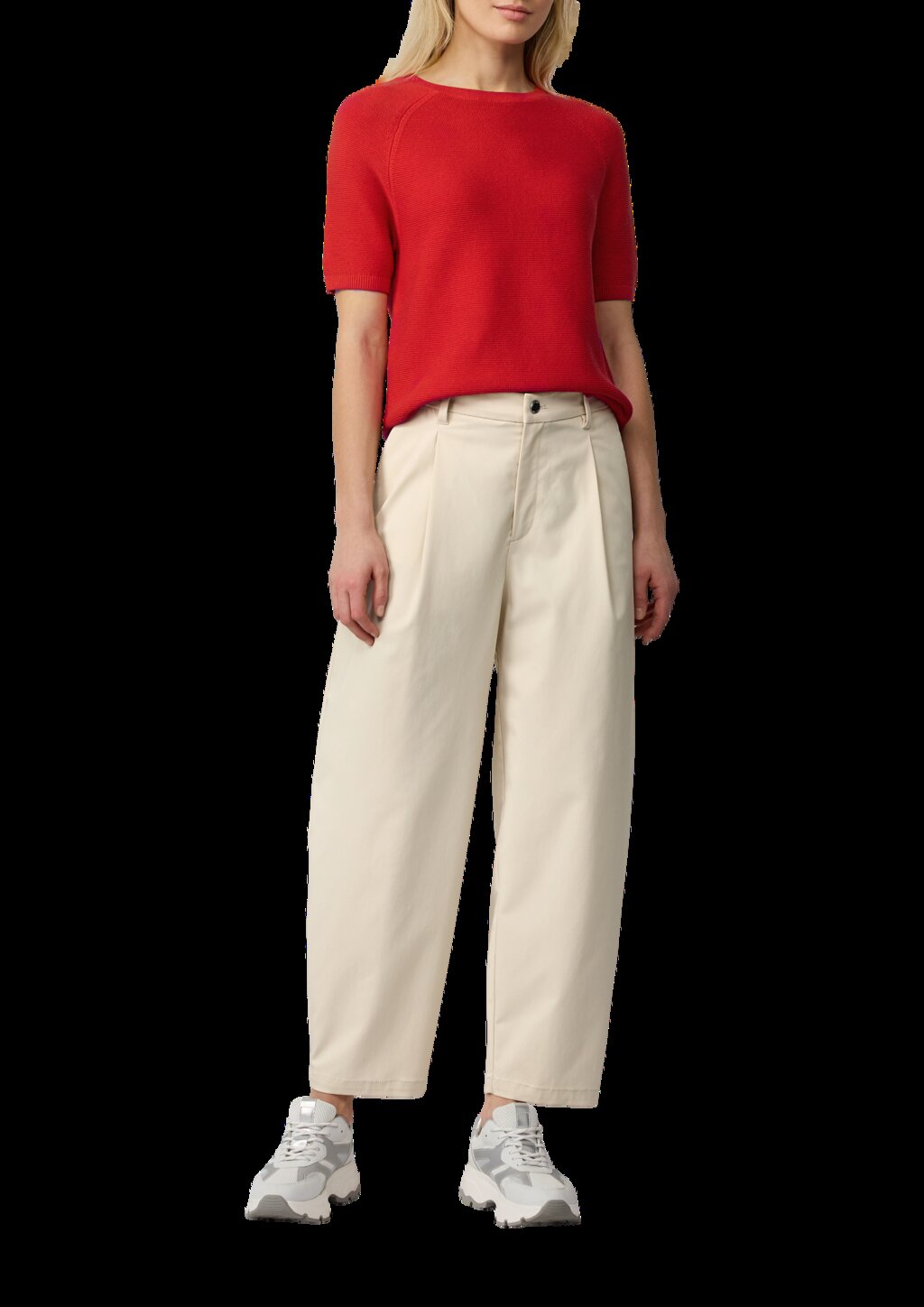 Strickpullover mit feiner Rippstruktur