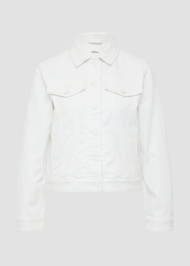 Elastische Jeansjacke mit seitlichen Eingrifftaschen