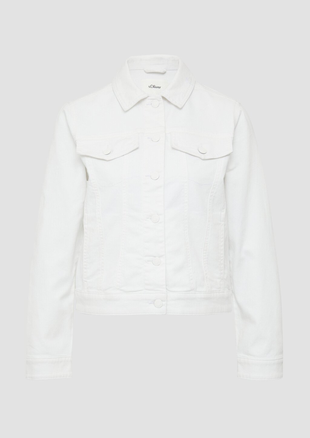 Elastische Jeansjacke mit seitlichen Eingrifftaschen