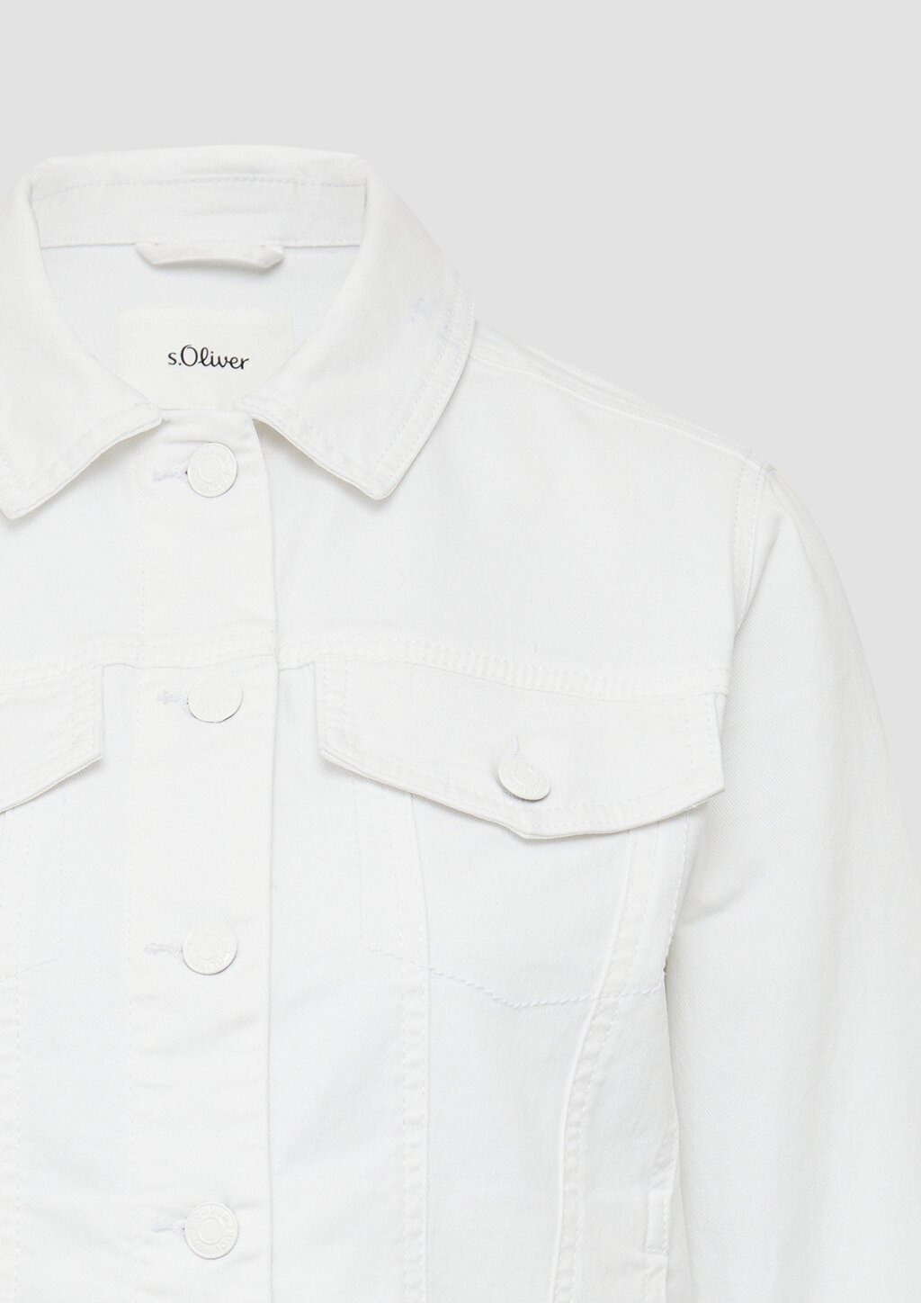 Elastische Jeansjacke mit seitlichen Eingrifftaschen