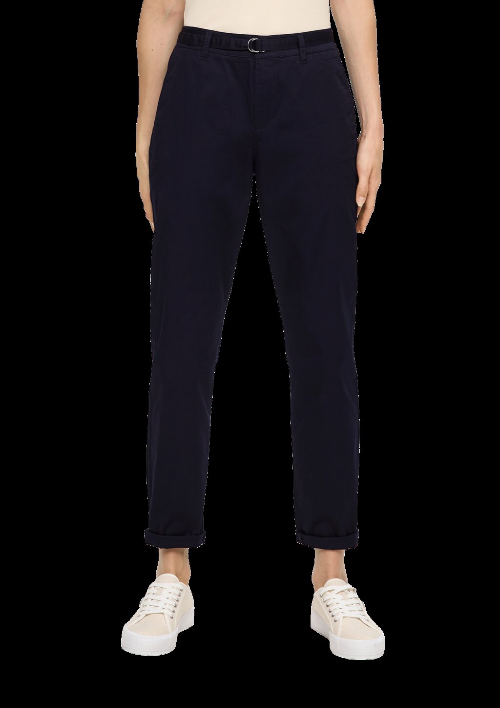 Chino mit Gürtel aus Baumwollstretch