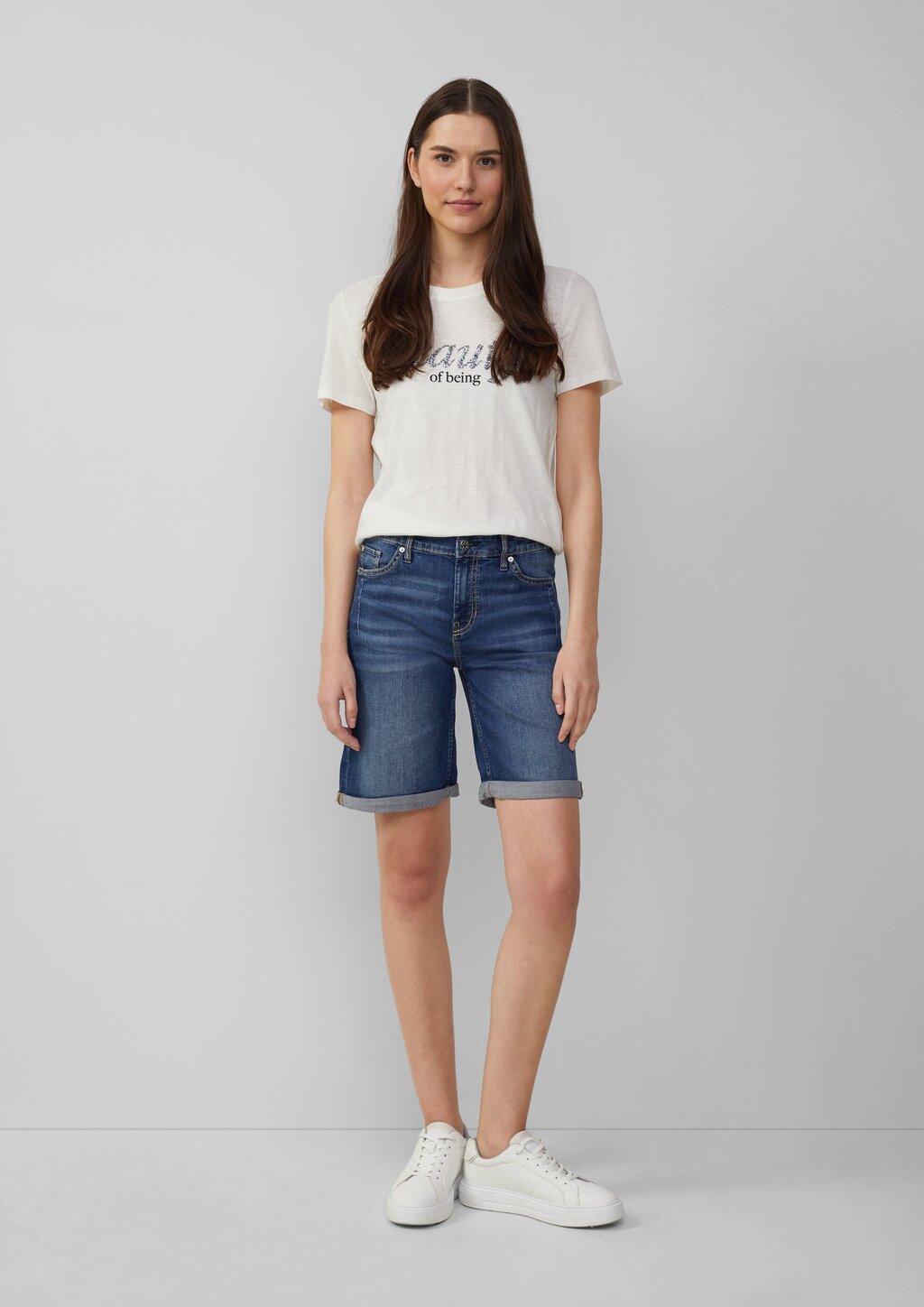 Bermuda-Jeans Karolin / Regular Fit / Mid Rise / Turn-up