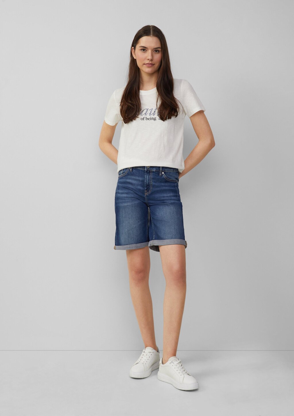 Bermuda-Jeans Karolin / Regular Fit / Mid Rise / Turn-up
