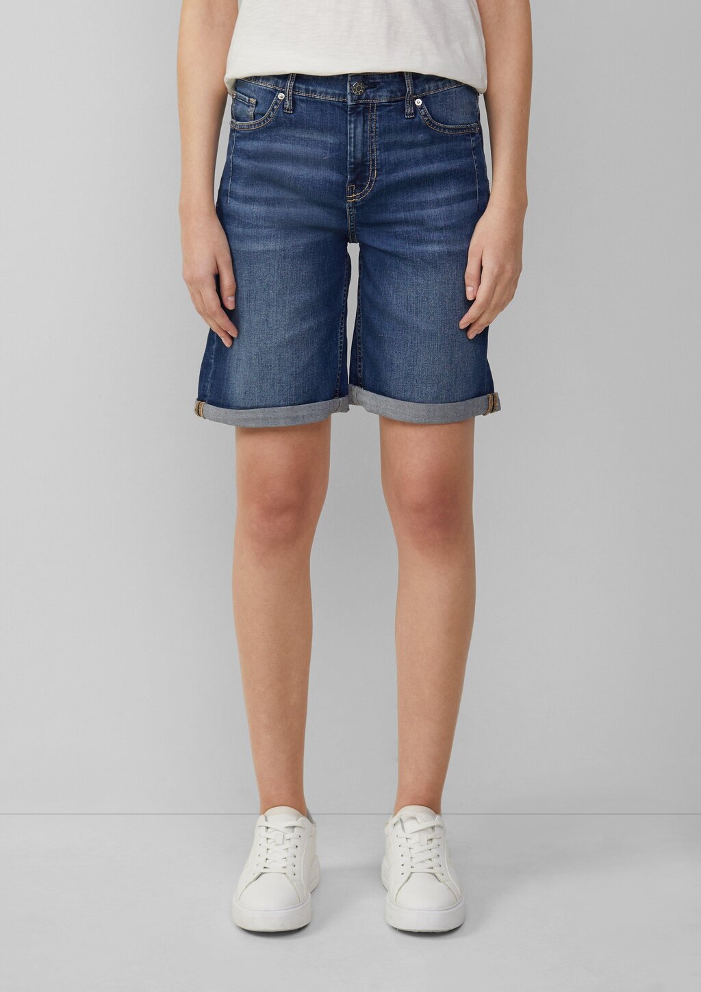 Bermuda-Jeans Karolin / Regular Fit / Mid Rise / Turn-up