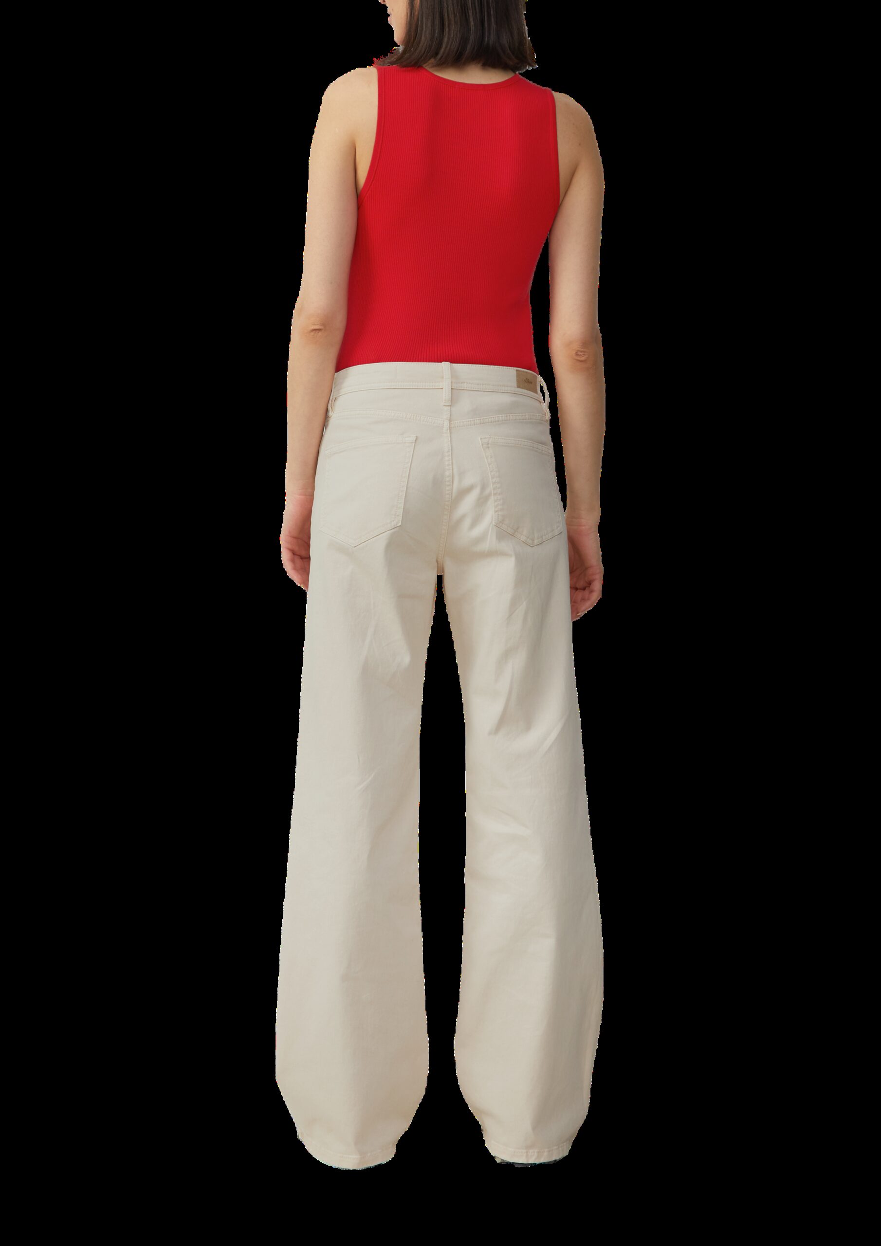 Geripptes Feinstrick-Top im Slim Fit