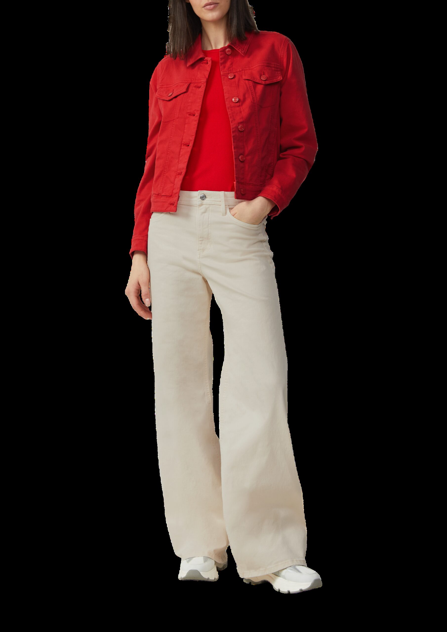 Geripptes Feinstrick-Top im Slim Fit