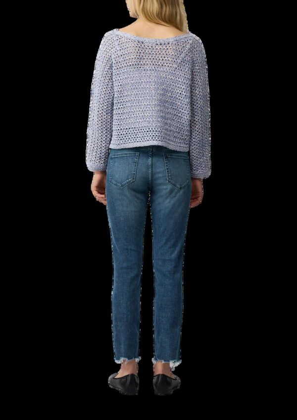 Verkürzter Ajour-Strickpullover in Oversize mit Fledermausärmeln