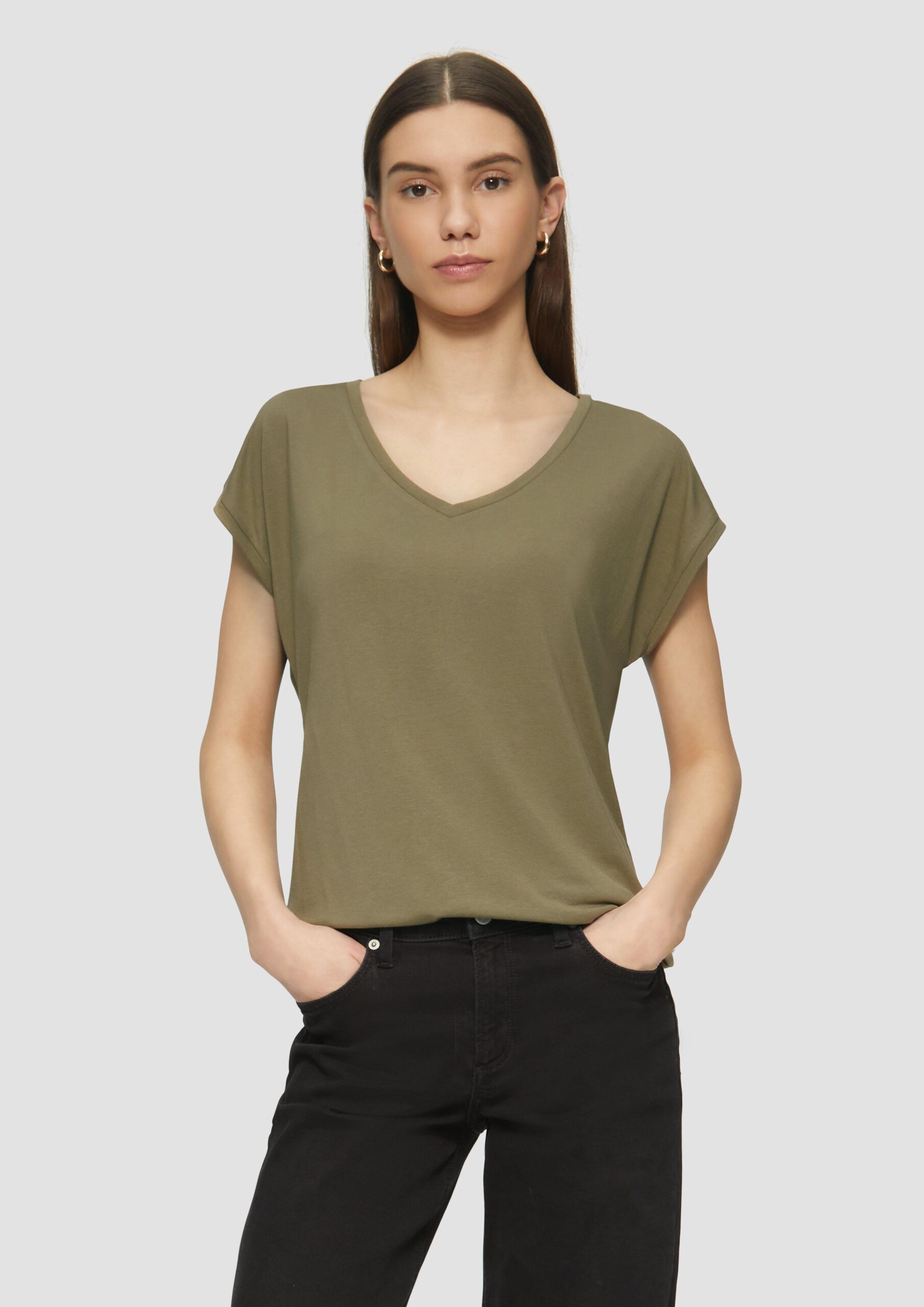 Locker geschnittenes T-Shirt im Modalmix