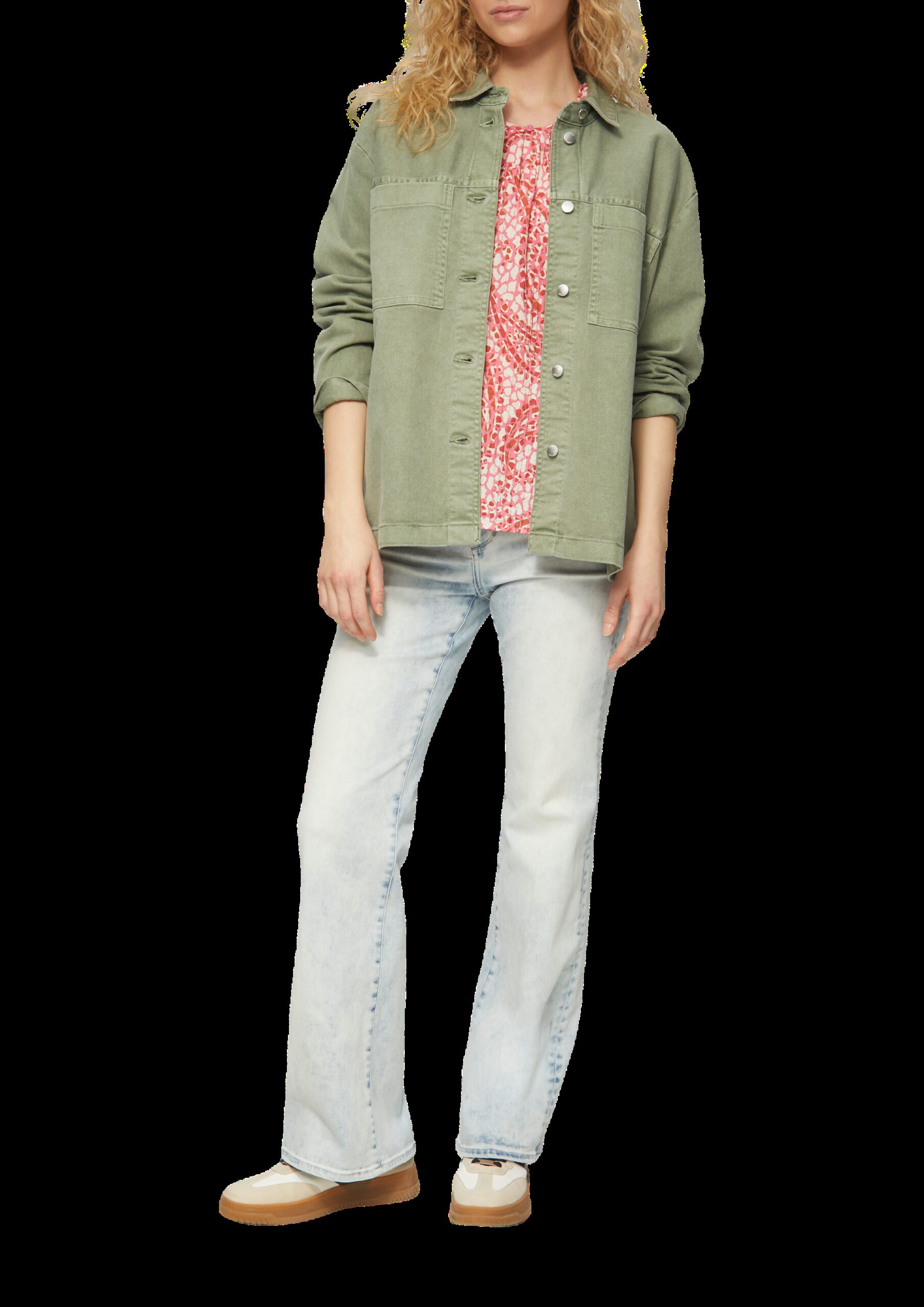 Strukturierte Relaxed-Fit-Bluse mit Raffungen und Raglanärmeln