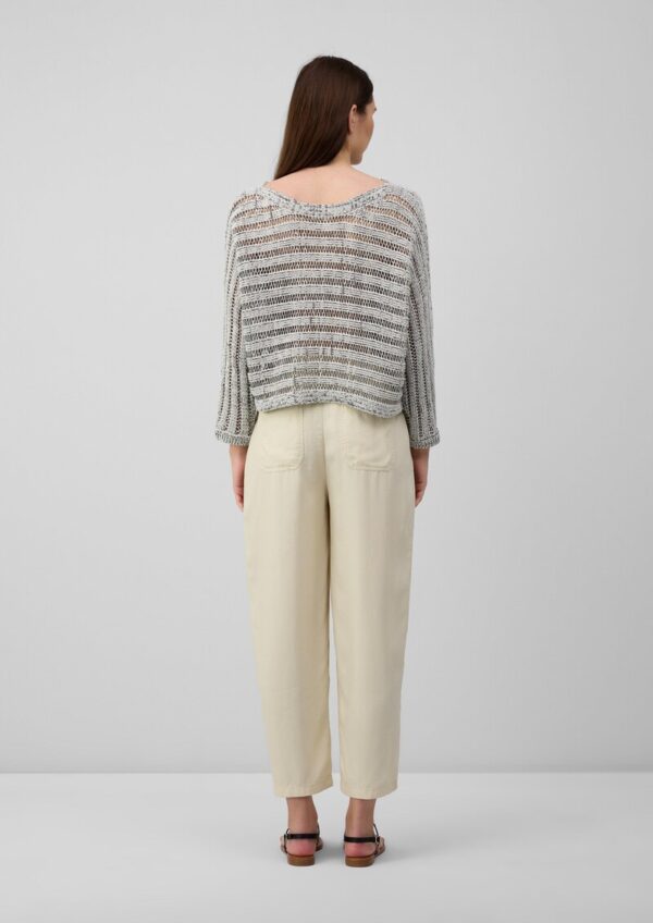 Pullover aus Ajourstrick mit U-Boot-Ausschnitt und Fledermausärmeln