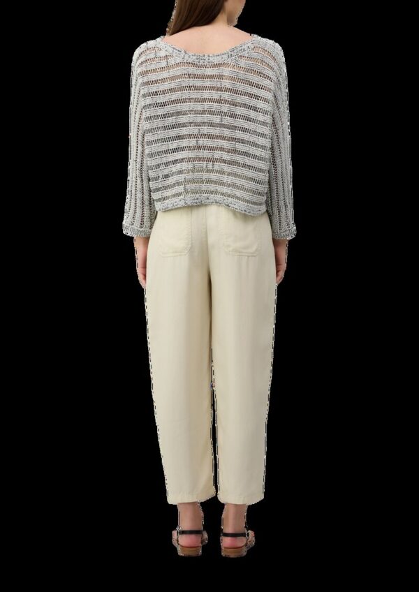 Pullover aus Ajourstrick mit U-Boot-Ausschnitt und Fledermausärmeln