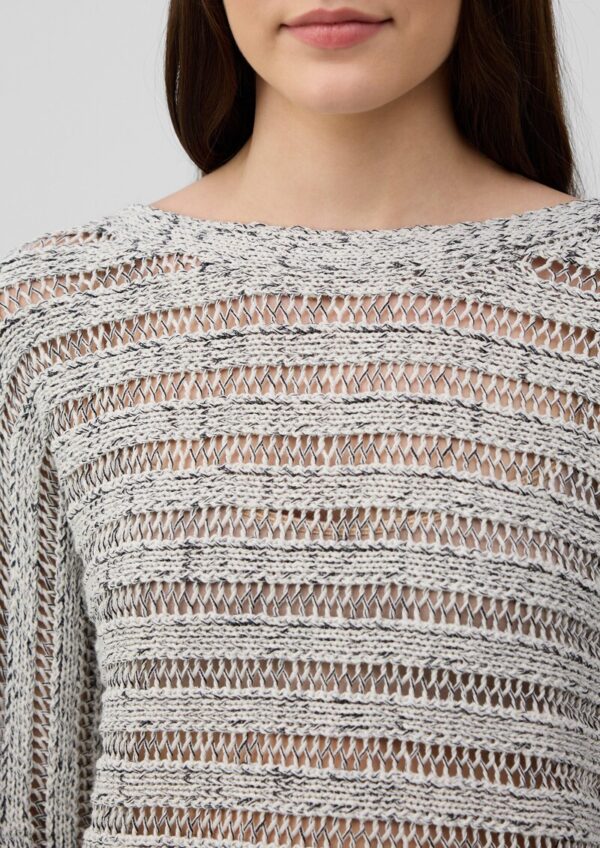 Pullover aus Ajourstrick mit U-Boot-Ausschnitt und Fledermausärmeln