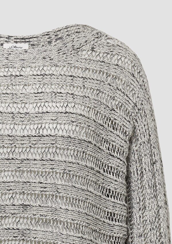 Pullover aus Ajourstrick mit U-Boot-Ausschnitt und Fledermausärmeln