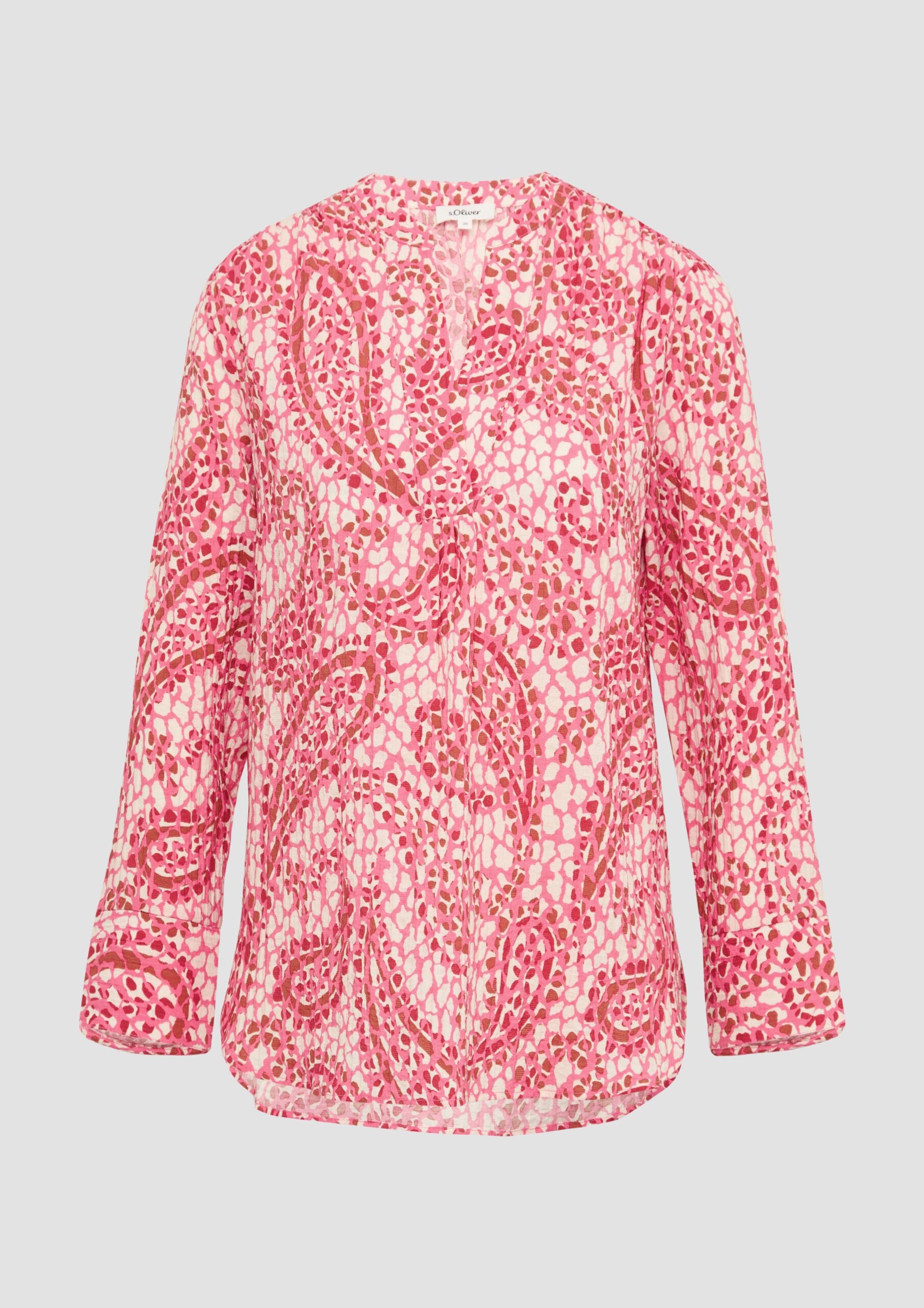 Strukturierte Tunikabluse mit 3/4-Ärmeln