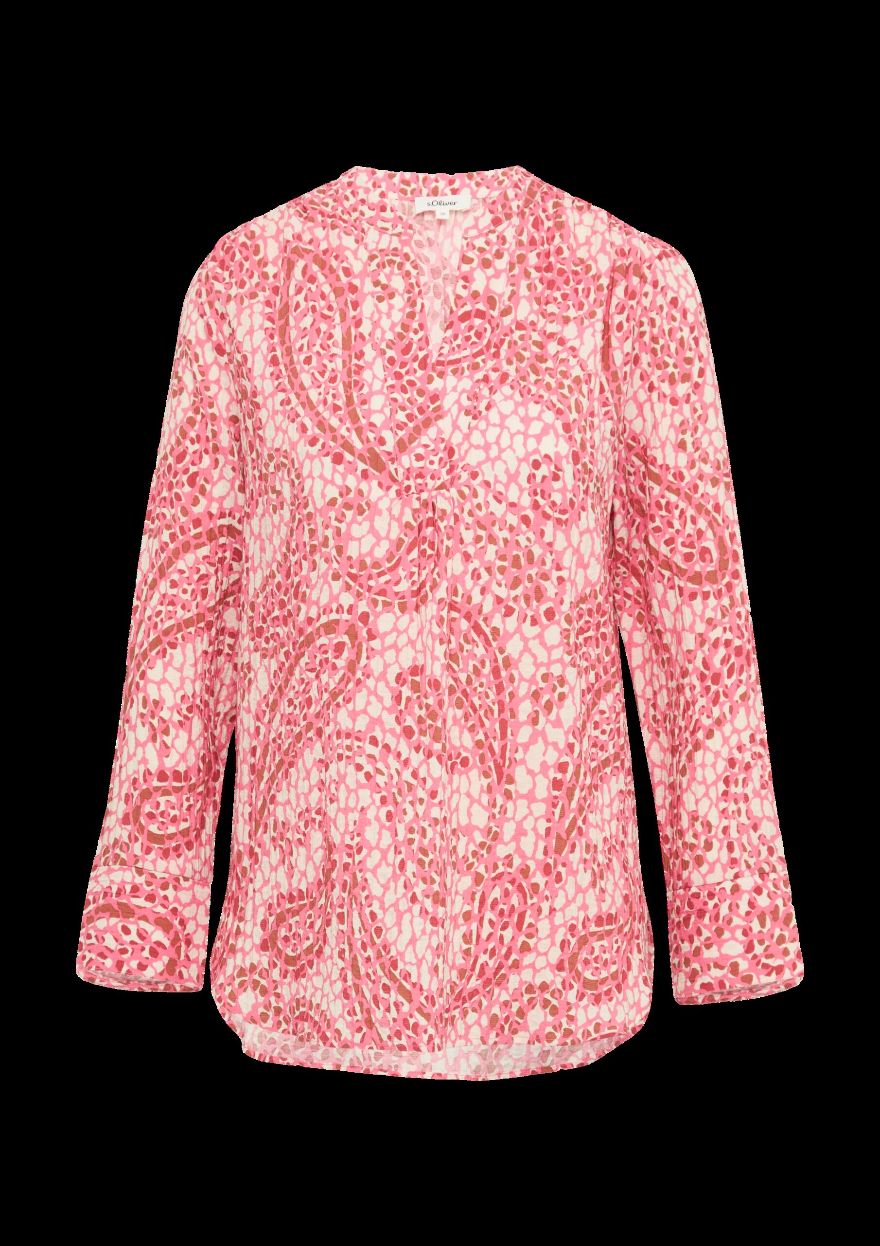 Strukturierte Tunikabluse mit 3/4-Ärmeln