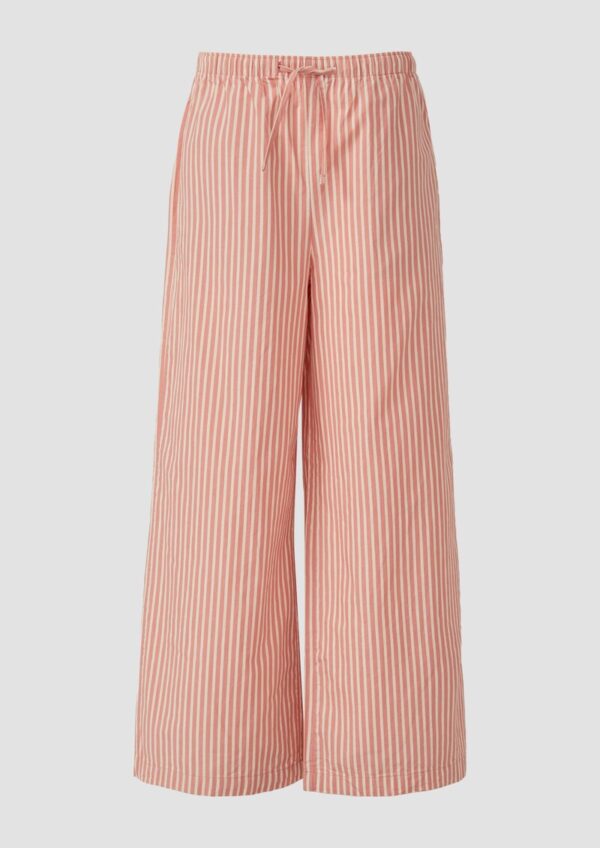 Baumwoll-Streifenhose mit weitem Bein | QS x Sarah & Tini