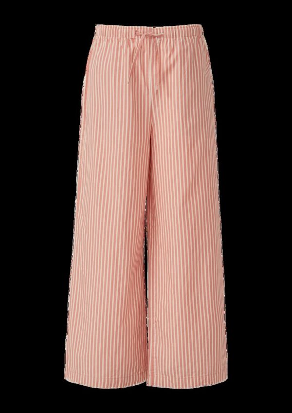Baumwoll-Streifenhose mit weitem Bein | QS x Sarah & Tini