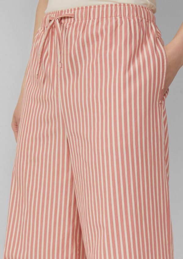 Baumwoll-Streifenhose mit weitem Bein | QS x Sarah & Tini