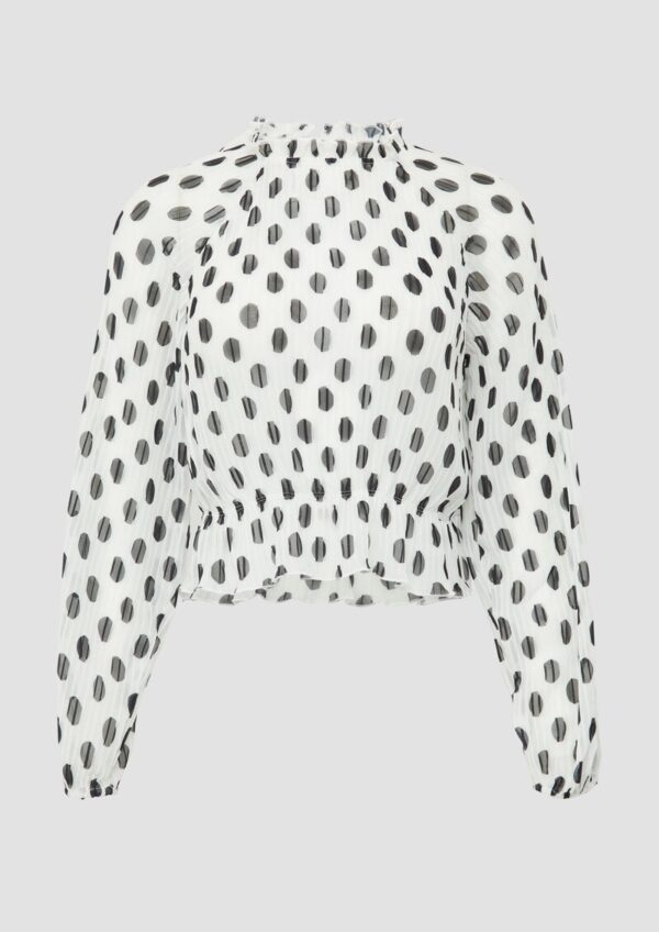 Verkürzte Chiffonbluse aus Plissee