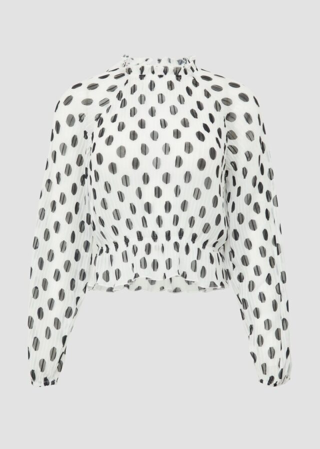 Verkürzte Chiffonbluse aus Plissee