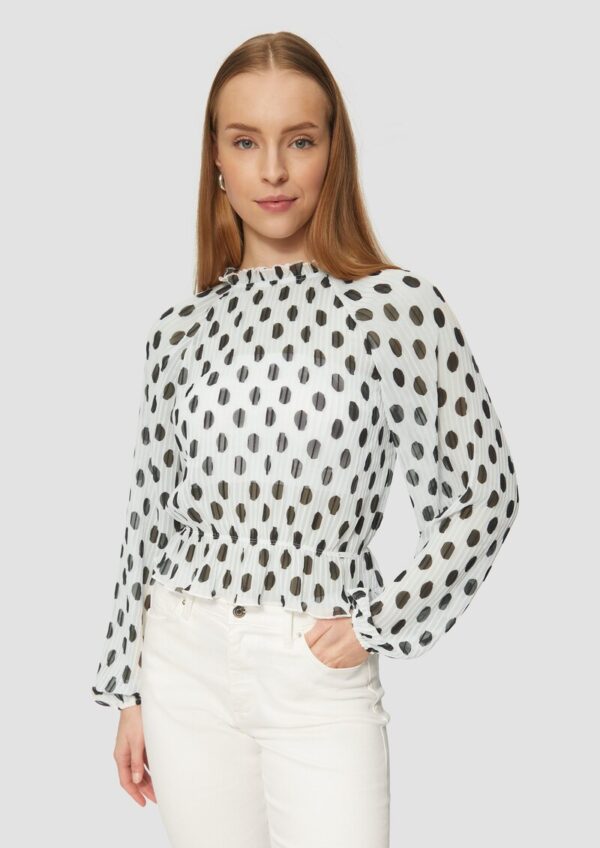 Verkürzte Chiffonbluse aus Plissee