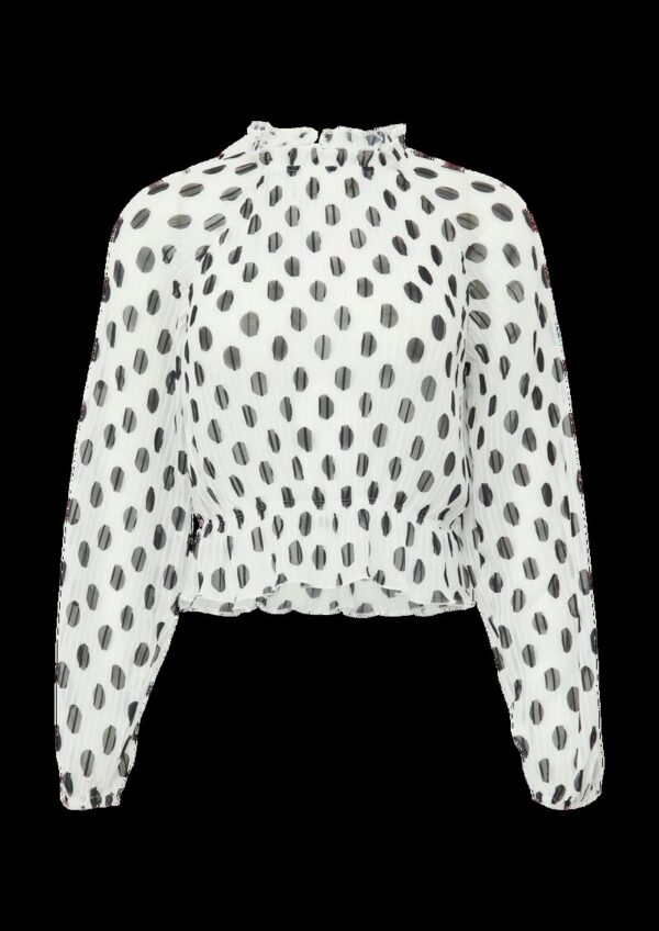 Verkürzte Chiffonbluse aus Plissee