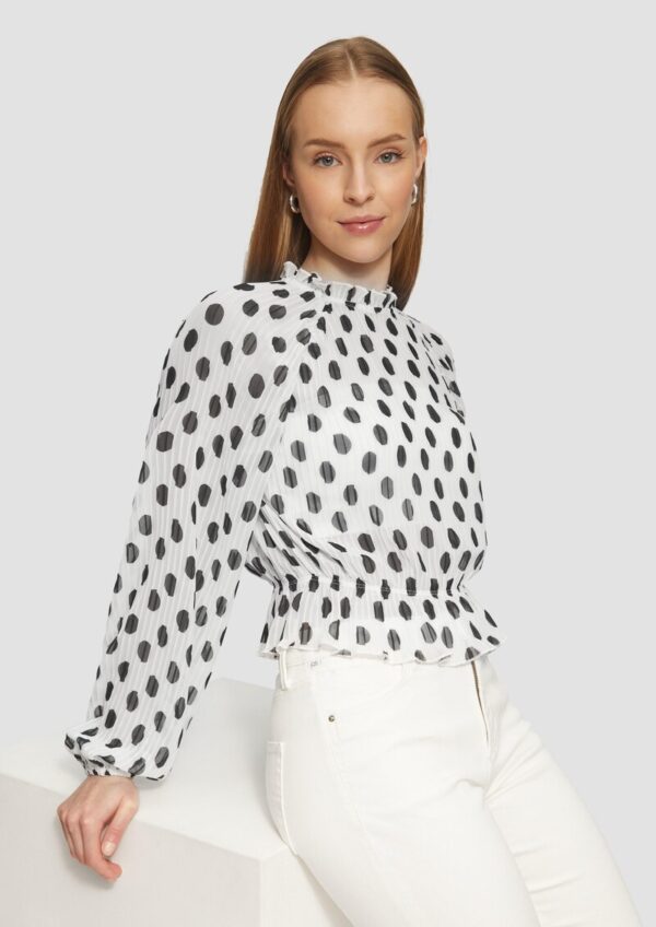 Verkürzte Chiffonbluse aus Plissee