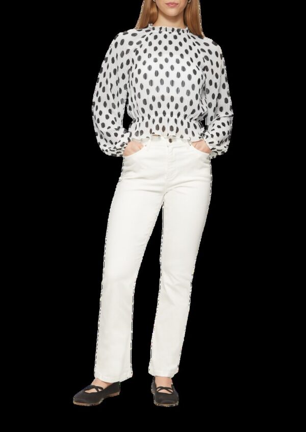 Verkürzte Chiffonbluse aus Plissee