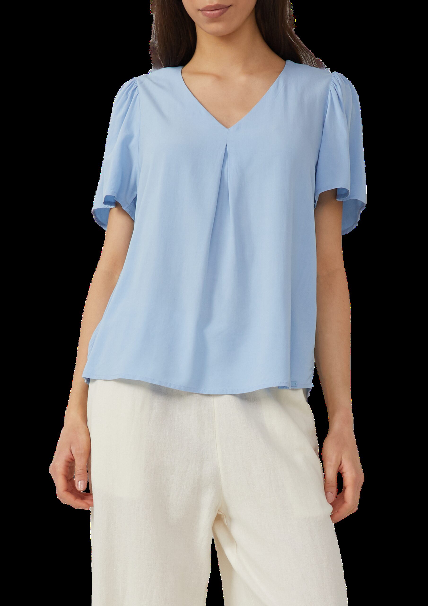 Feminine Kurzarmbluse aus Viskose