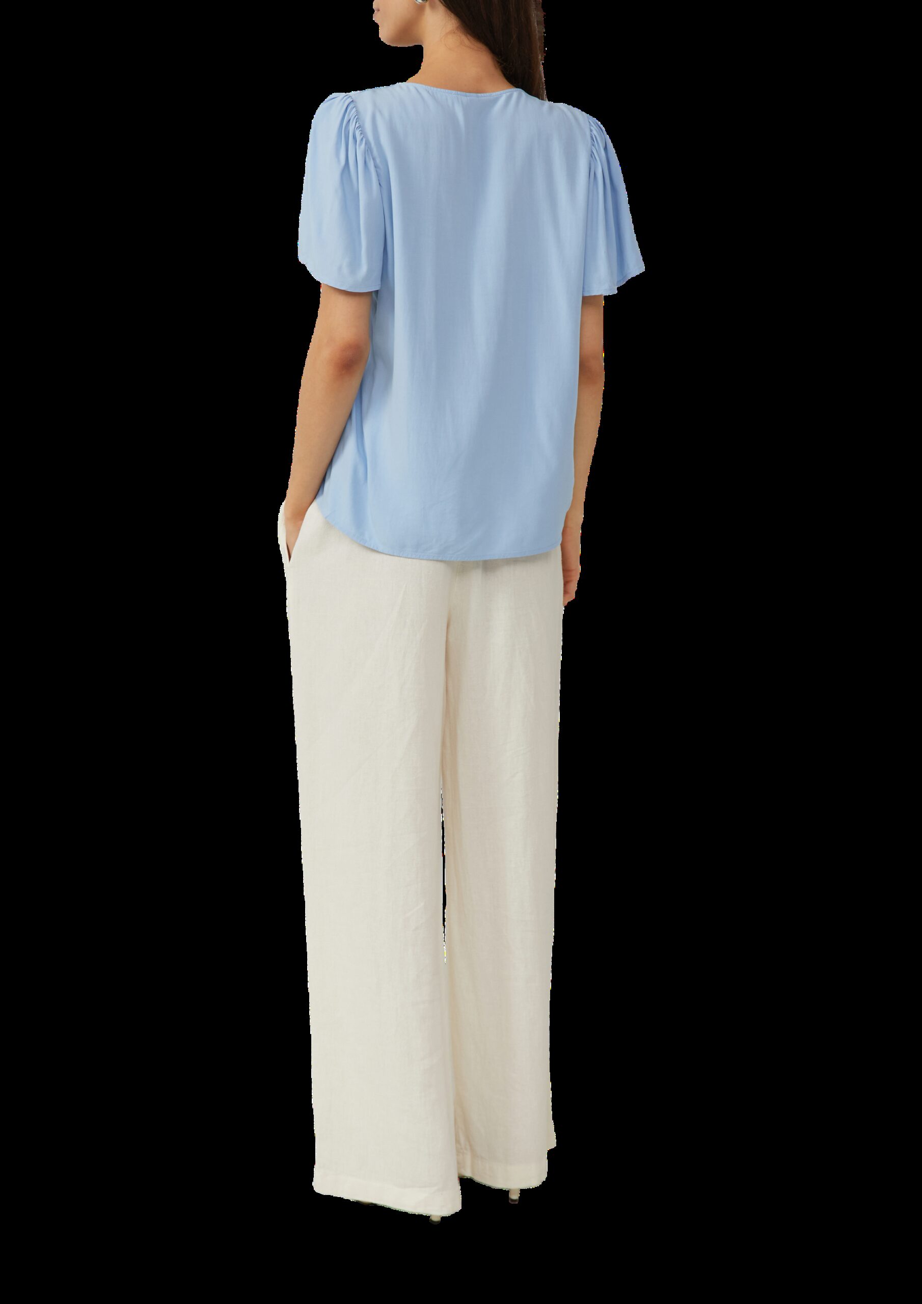 Feminine Kurzarmbluse aus Viskose