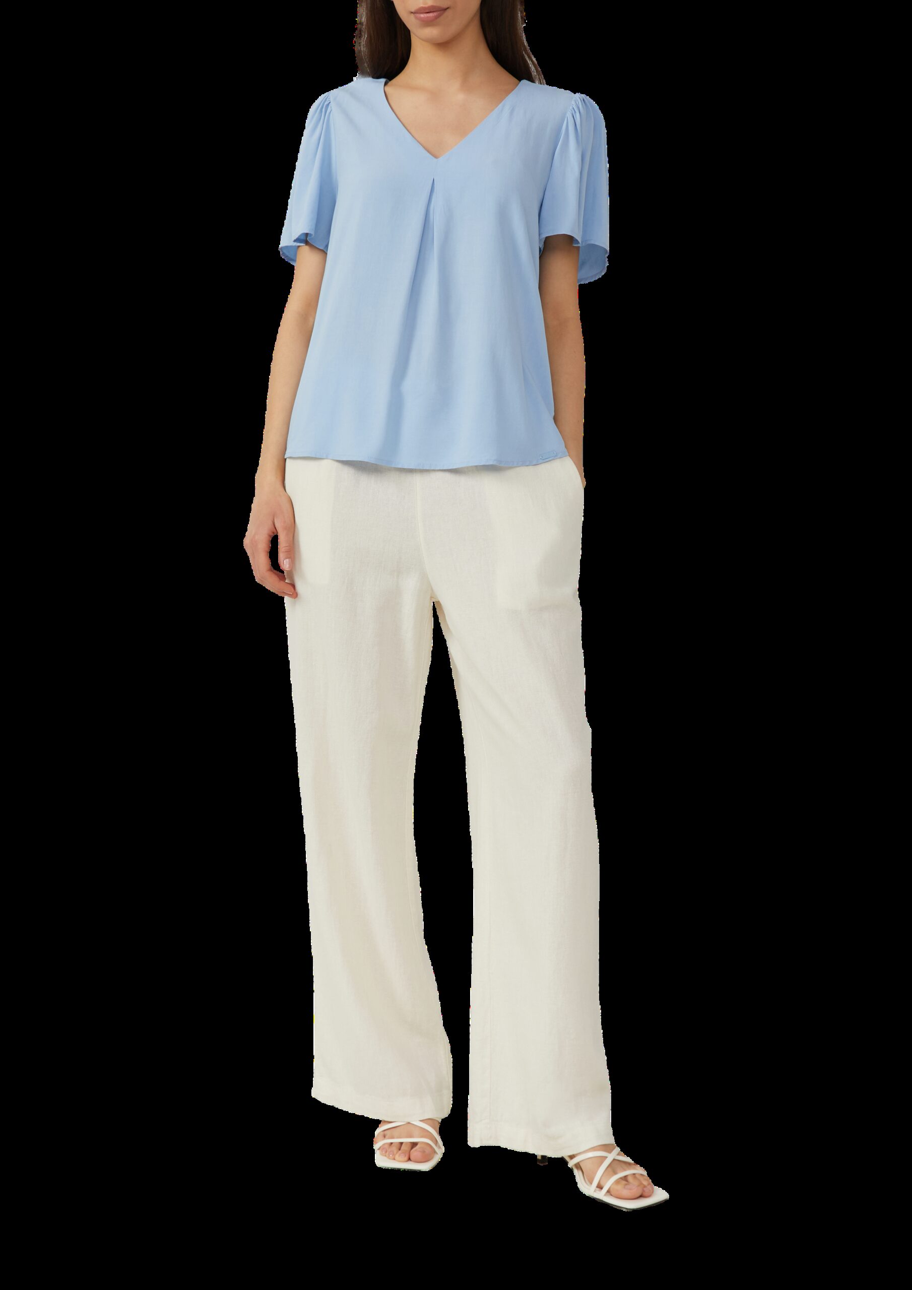 Feminine Kurzarmbluse aus Viskose