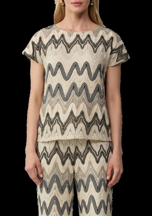 T-Shirt aus Häkeljersey mit blickdichtem Futter