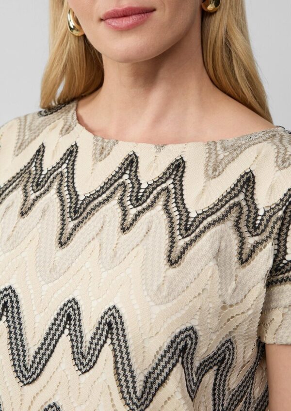 T-Shirt aus Häkeljersey mit blickdichtem Futter