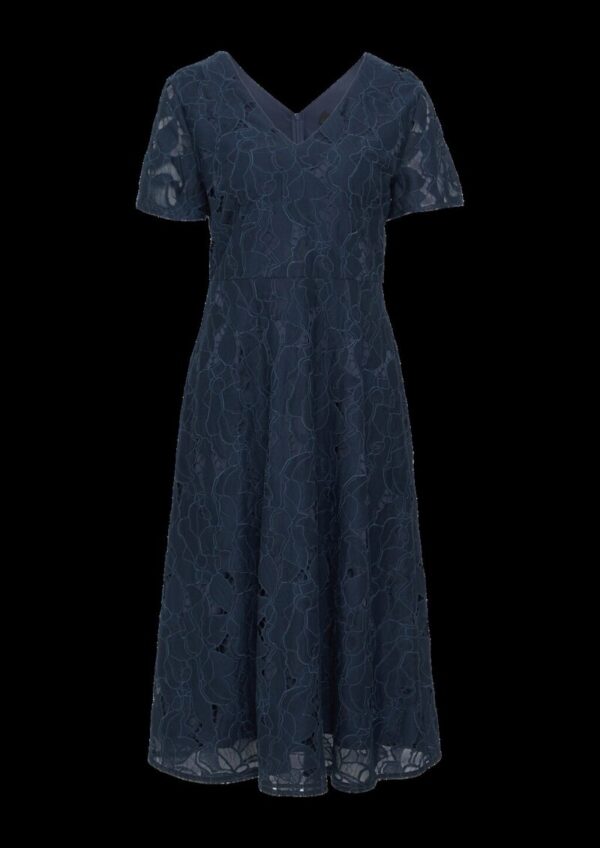 Ausgestelltes Kleid mit floraler Spitze und Futter