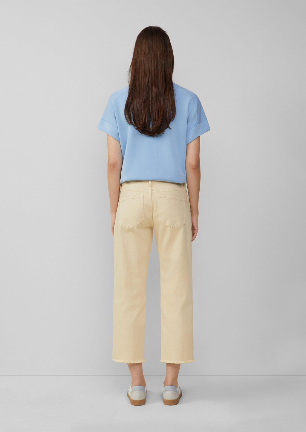 Cropped-Jeans Karolin / Regular Fit / Mid Rise / Straight Leg / offener Saum