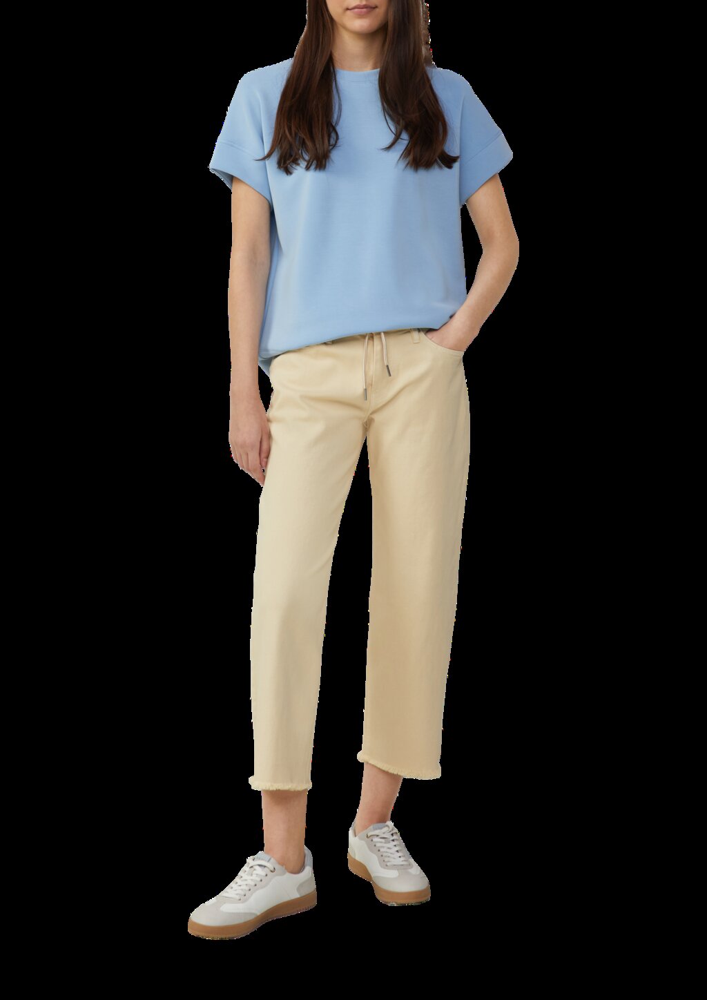 Cropped-Jeans Karolin / Regular Fit / Mid Rise / Straight Leg / offener Saum