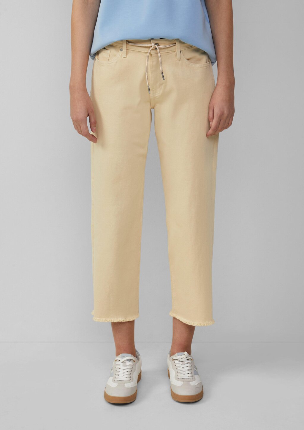 Cropped-Jeans Karolin / Regular Fit / Mid Rise / Straight Leg / offener Saum