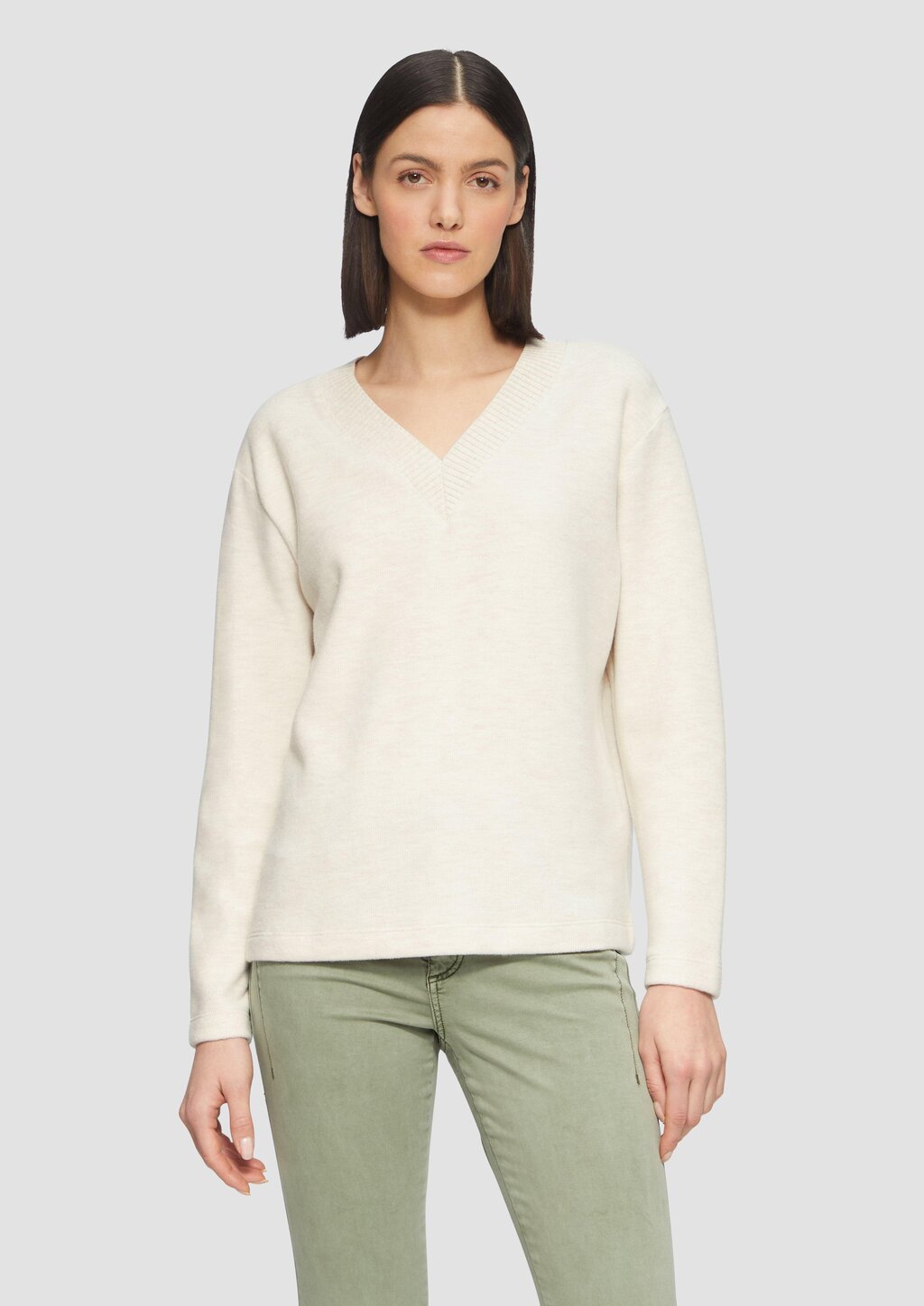 Weiches Sweatshirt mit V-Ausschnitt