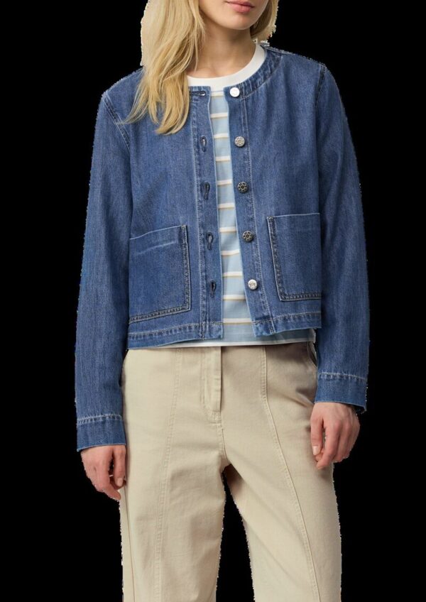 Verkürzte Denimjacke mit aufgesetzten Taschen