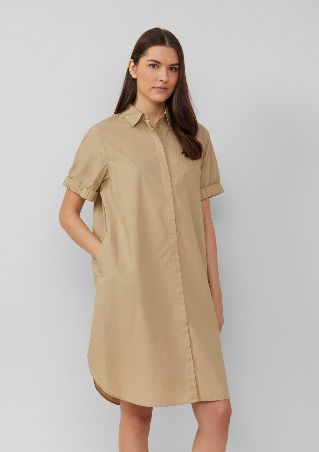 Kleid aus Popeline mit Eingrifftaschen im Relaxed Fit