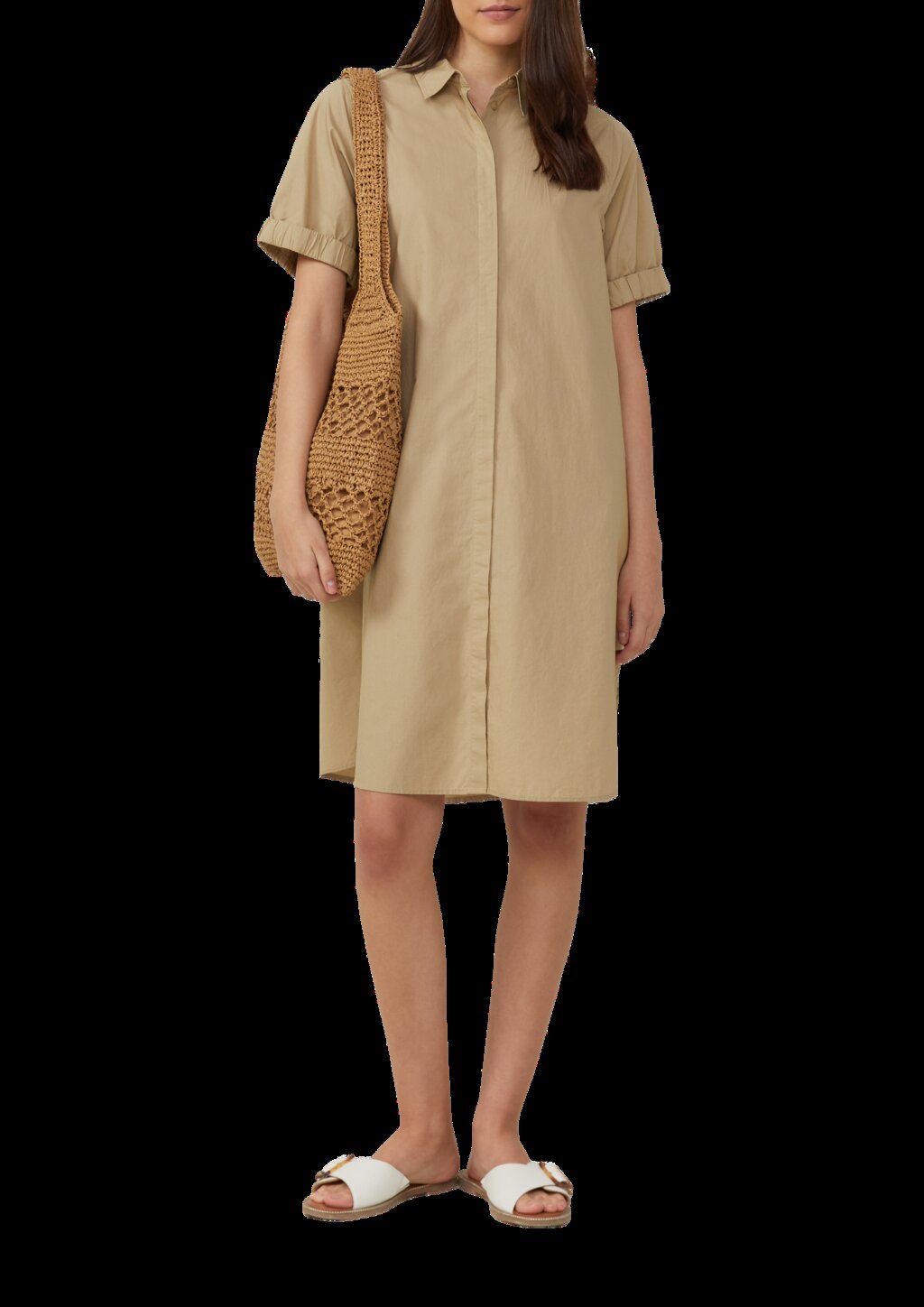 Kleid aus Popeline mit Eingrifftaschen im Relaxed Fit