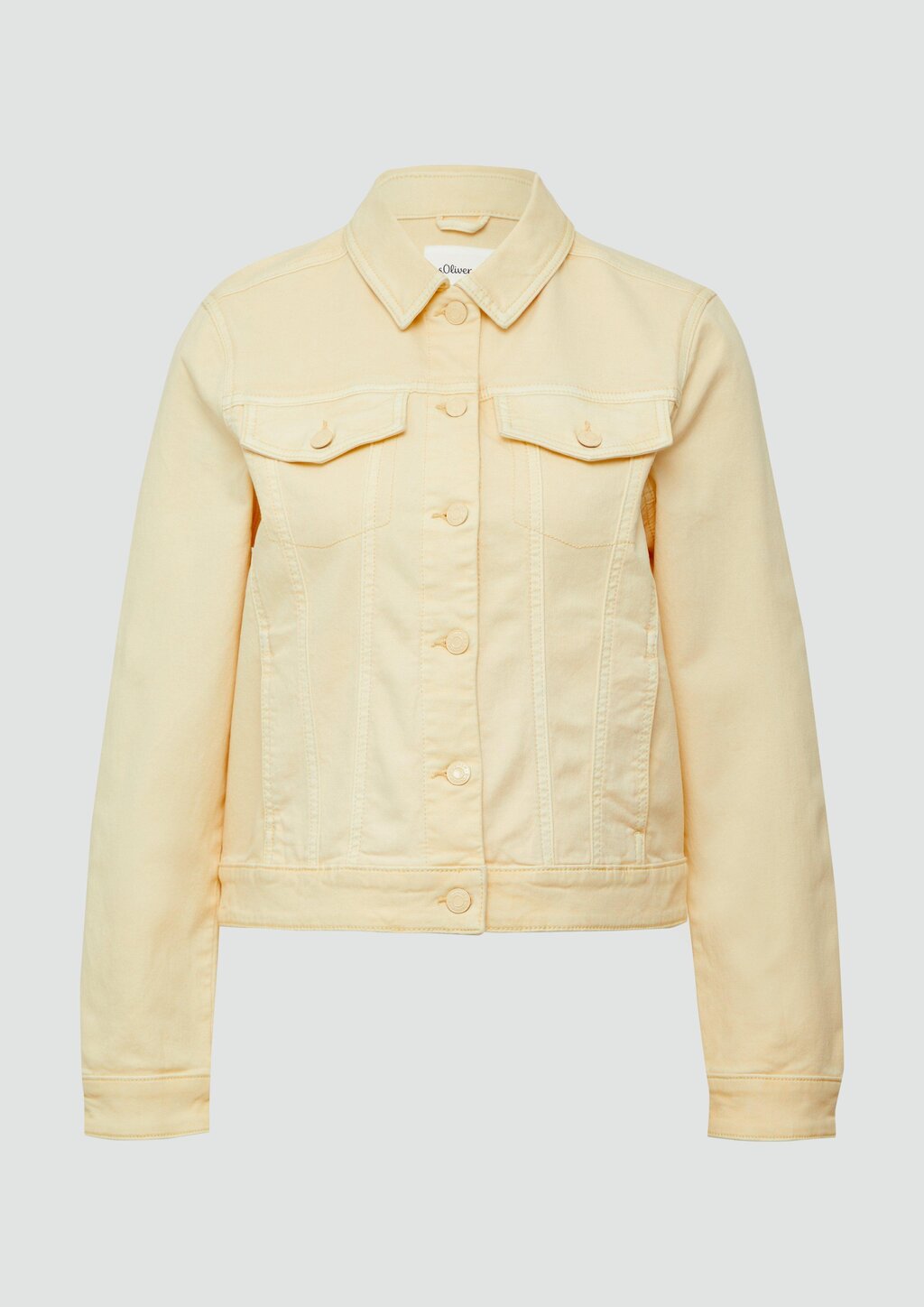 Elastische Jeansjacke mit seitlichen Eingrifftaschen