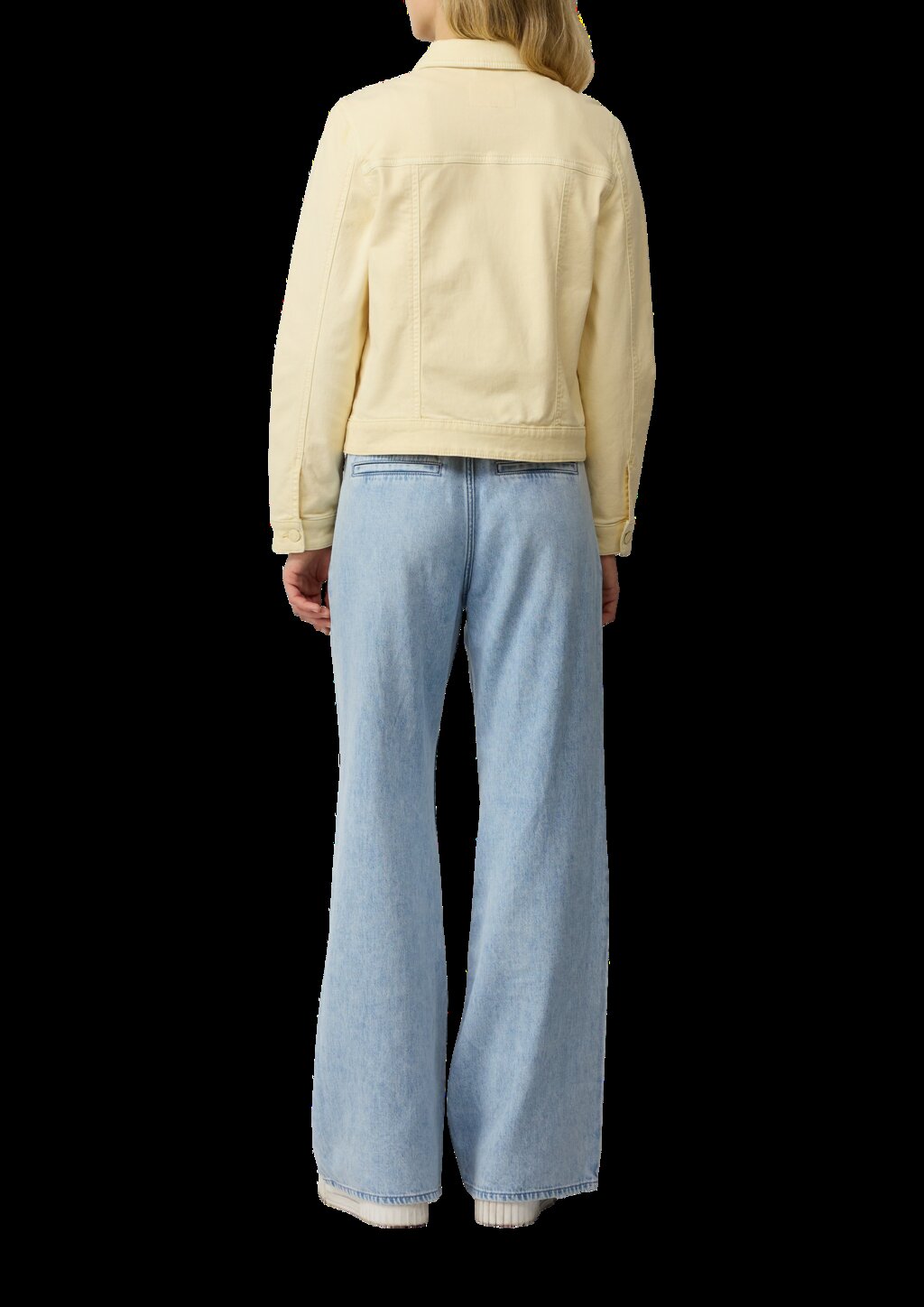 Elastische Jeansjacke mit seitlichen Eingrifftaschen