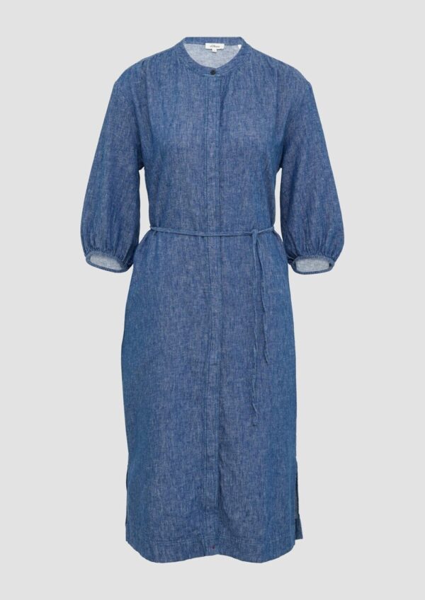 Relaxed-Fit-Midikleid mit Eingrifftaschen und Raff-Details