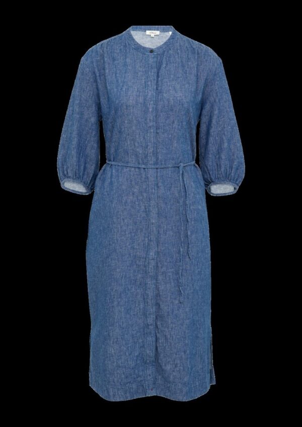 Relaxed-Fit-Midikleid mit Eingrifftaschen und Raff-Details