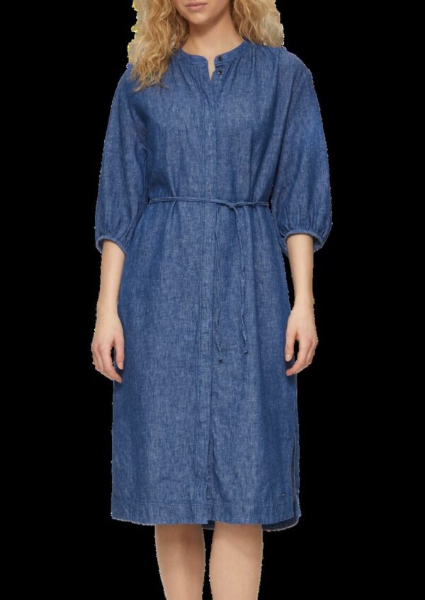 Relaxed-Fit-Midikleid mit Eingrifftaschen und Raff-Details